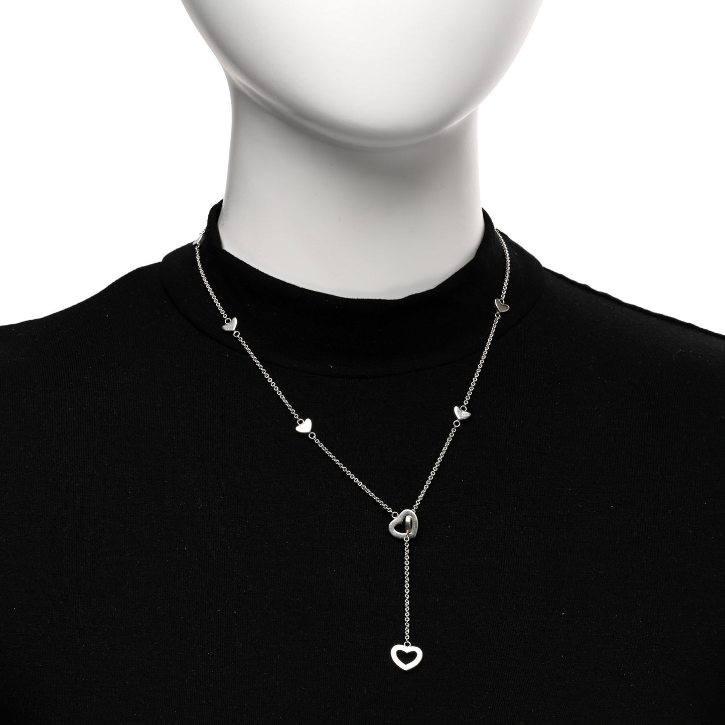 Sterling Silver Heart Lariat Necklace