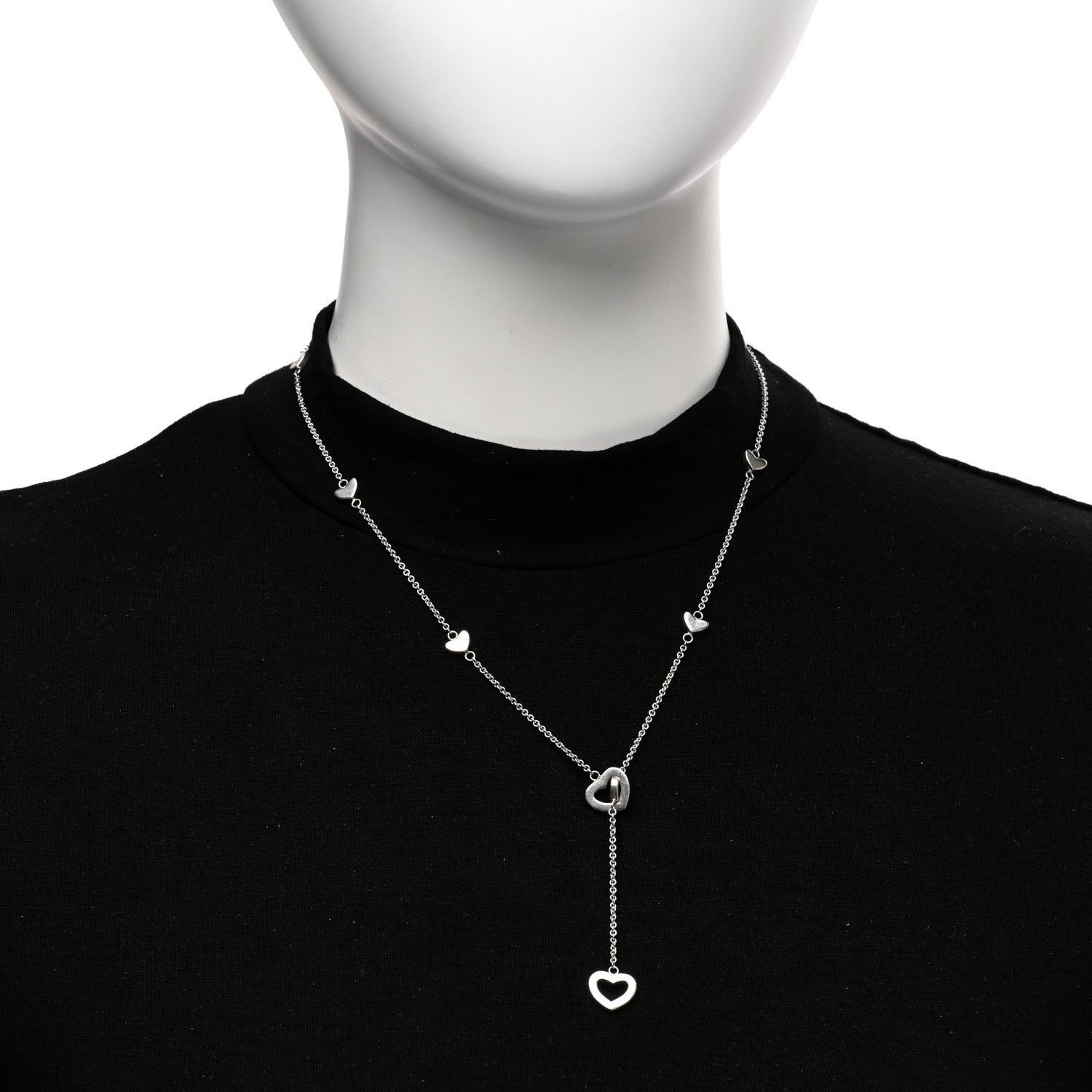 Tiffany Sterling Silver Heart Lariat Necklace 2 of 4