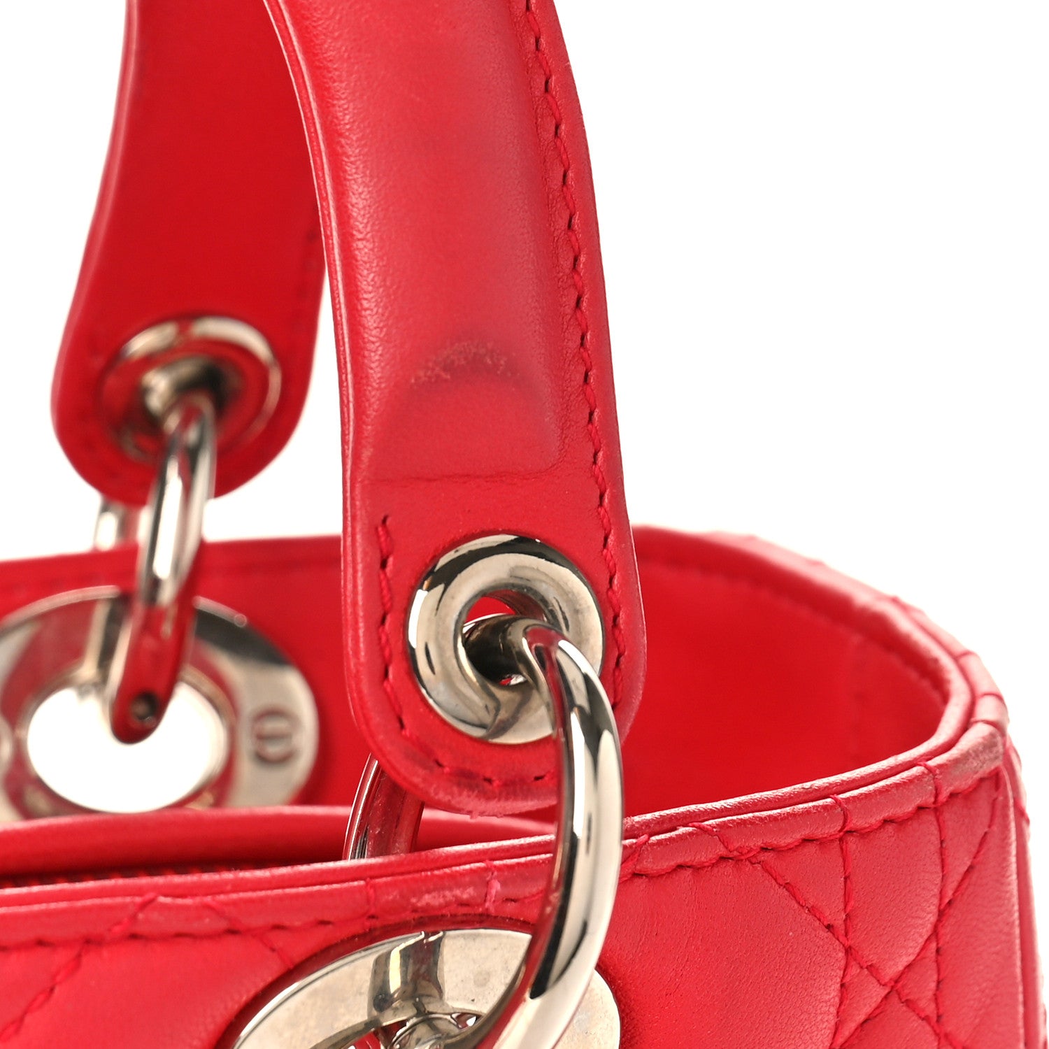 Christian Dior Lambskin Cannage Medium Lady Dior Red 11 of 11