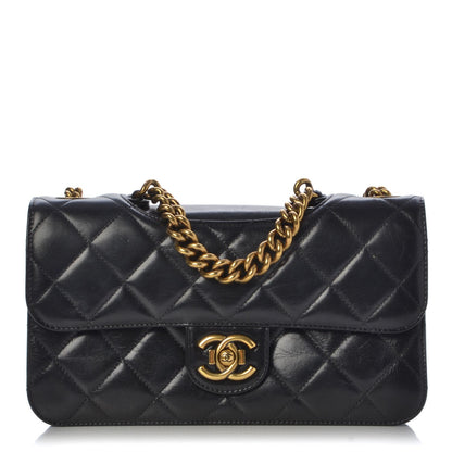 Chanel Glazed Calfskin Quilted Medium Perfect Edge Flap Black 1 of 7