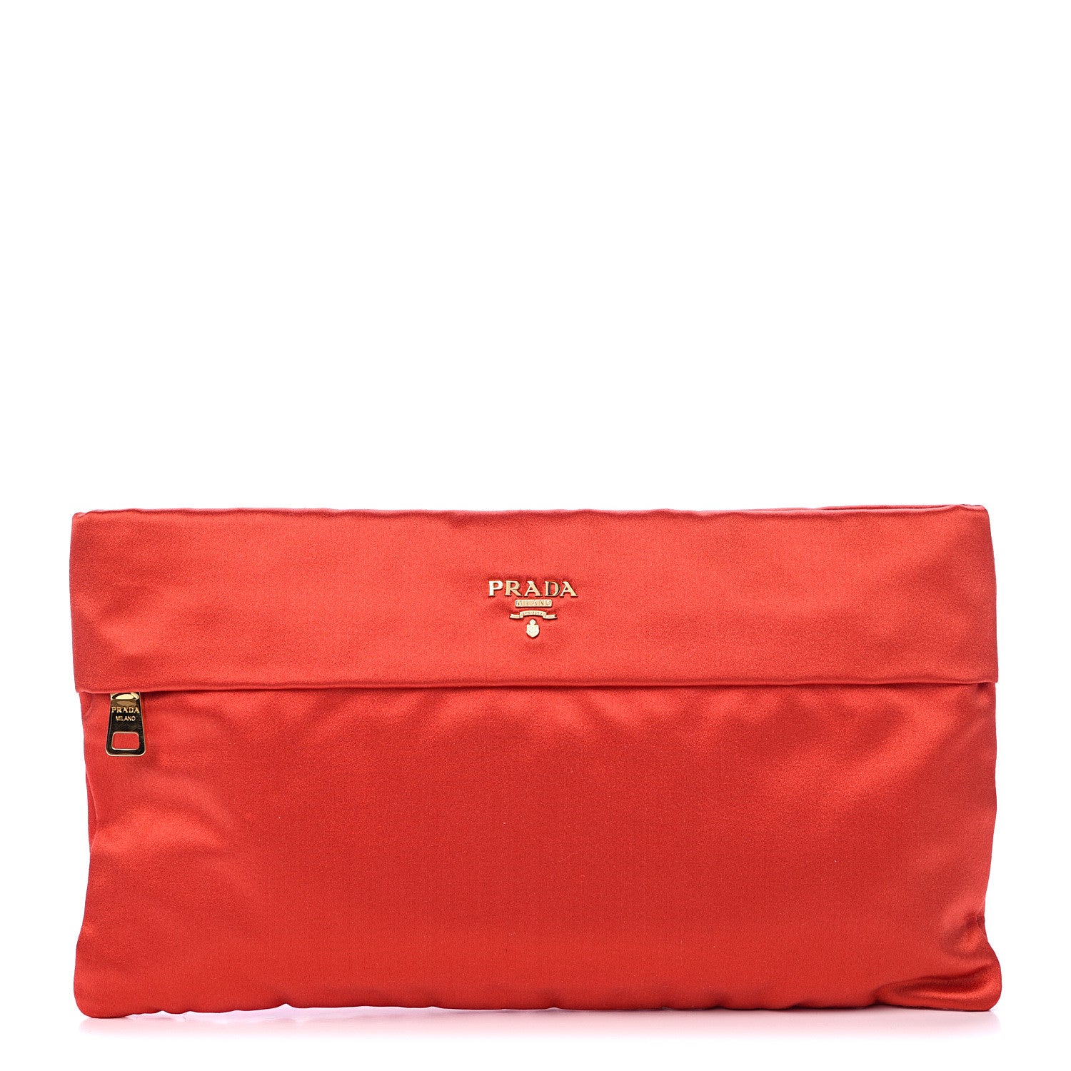 Prada Satin Evening Clutch Fuoco 1 of 13