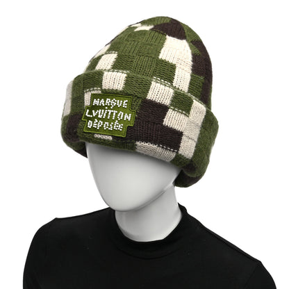 Louis Vuitton Wool Damoflage Beanie Hat Green 2 of 8