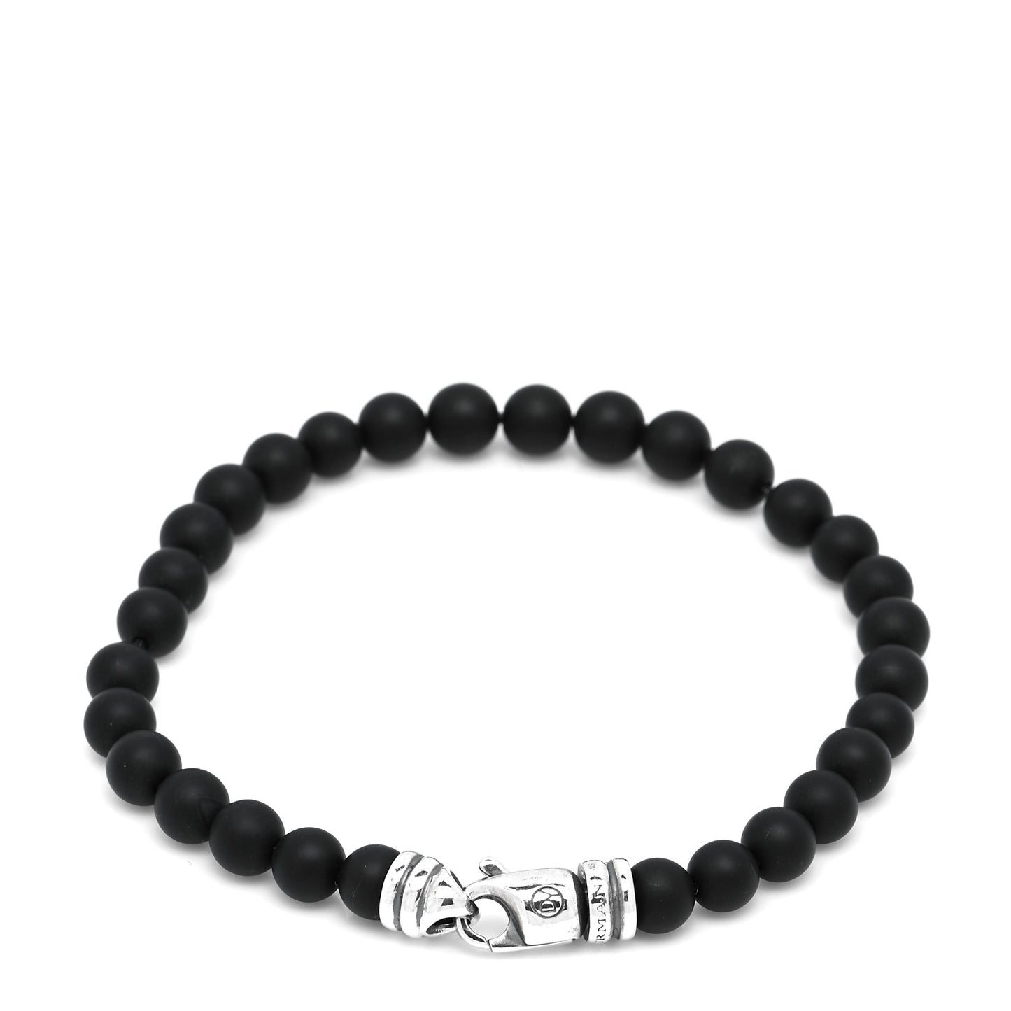 Sterling Silver Black Onyx 6mm Spiritual Beads Bracelet