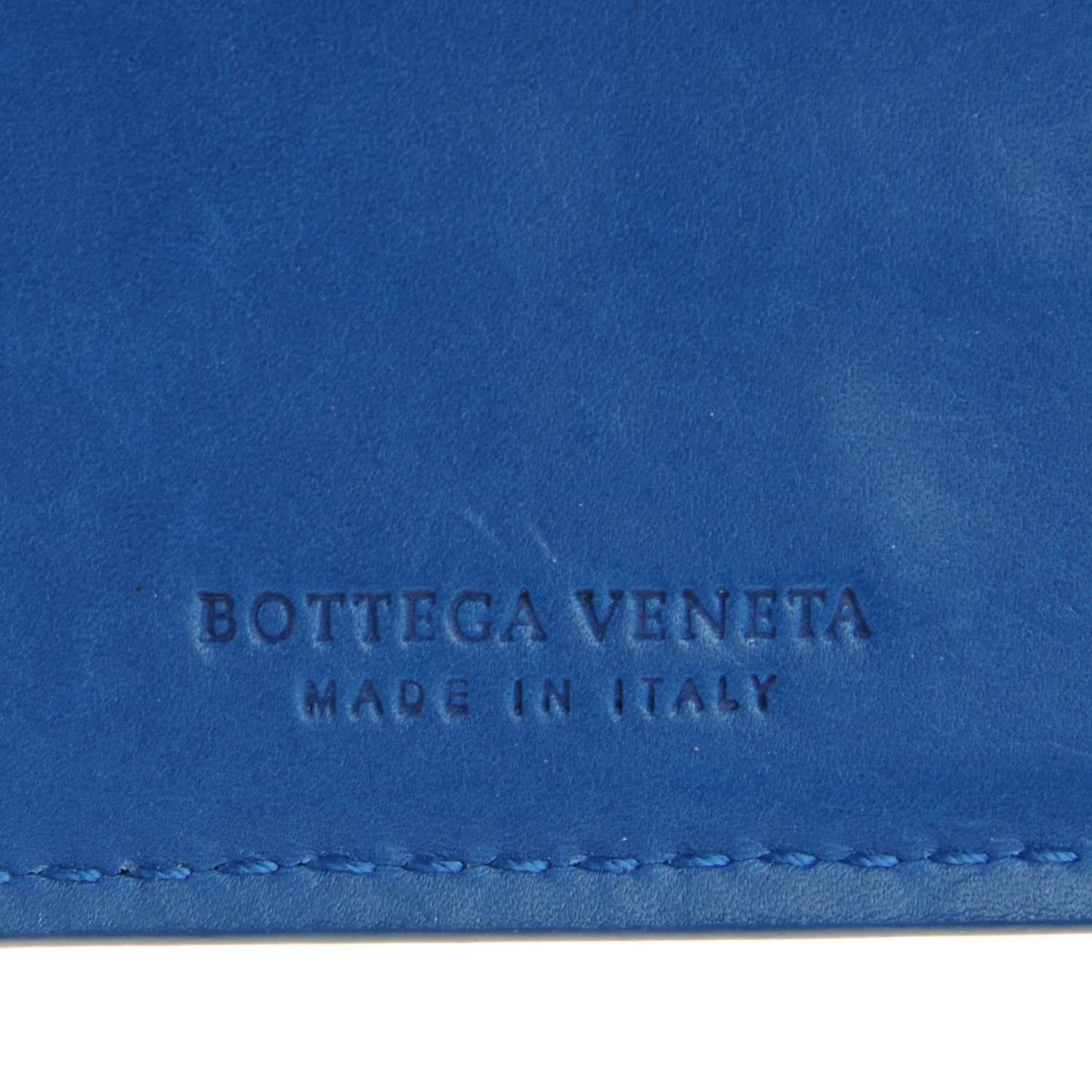 Nappa Intrecciato Bi-Fold Wallet Blue
