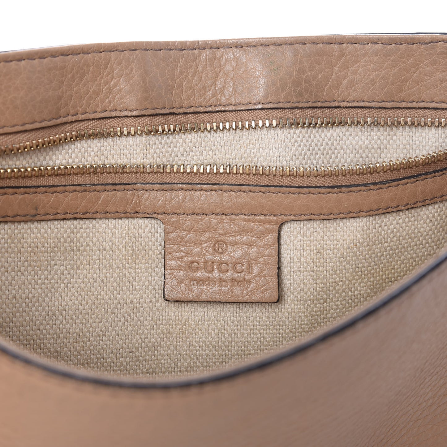 Pebbled Calfskin Medium Soho Flap Crossbody Camelia
