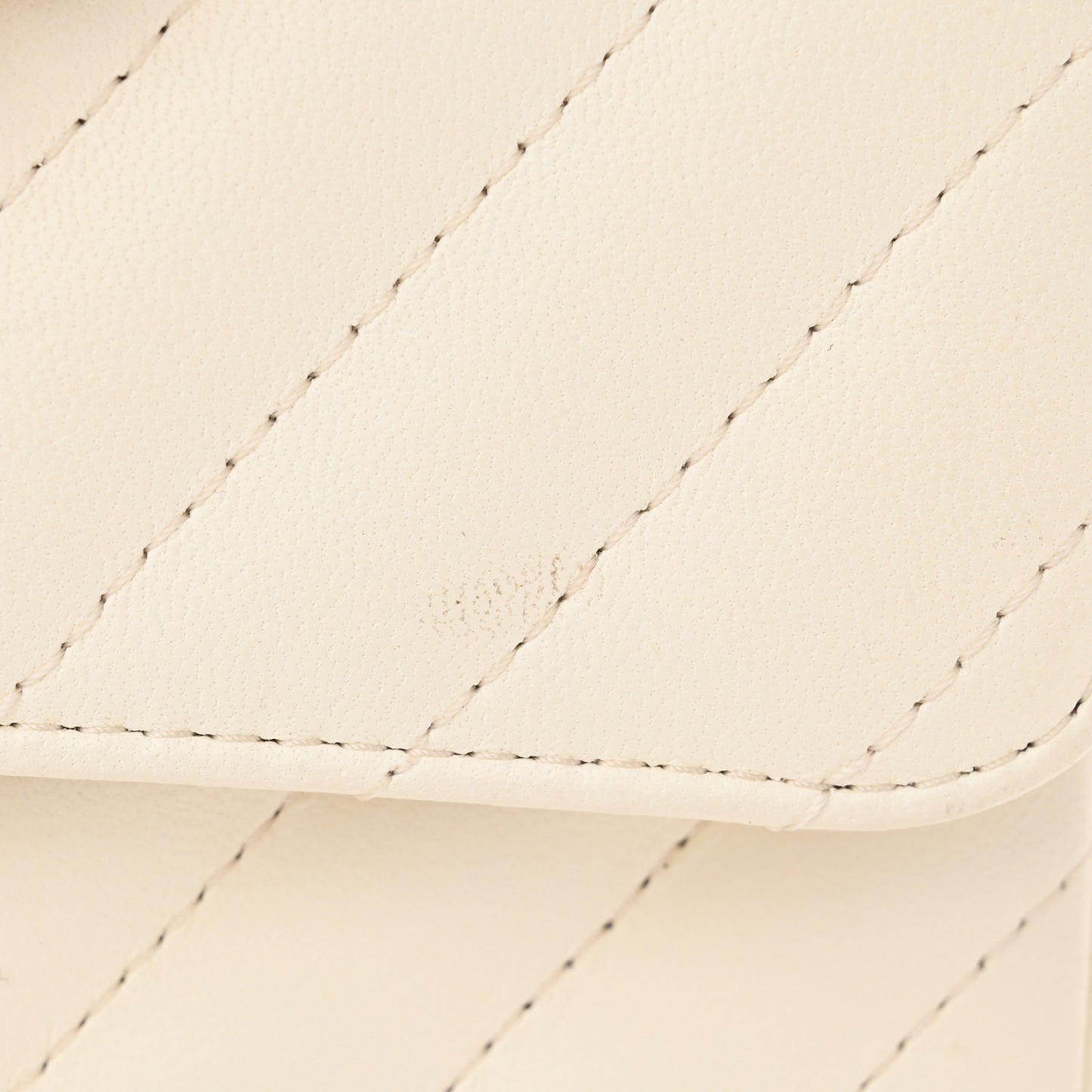 Lambskin Chevron Quilted Mini Rectangular Flap White