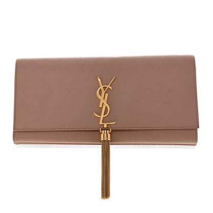 Saint Laurent Calfskin Classic Monogram Tassel Clutch Pale Blush 1 of 14