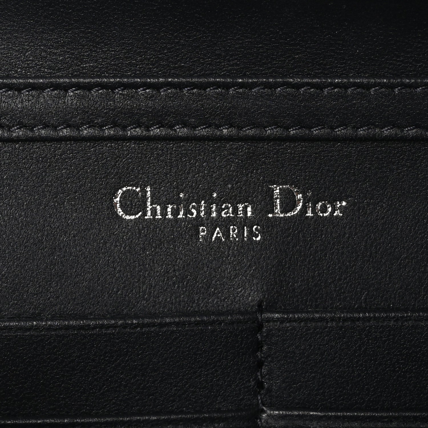 Christian Dior Metallic Patent Micro-Cannage Diorama Wallet on Chain Pouch Silver 6 of 9