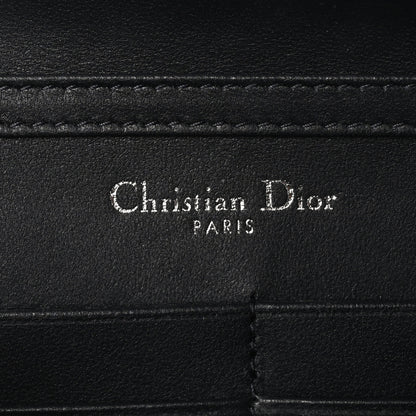 Christian Dior Metallic Patent Micro-Cannage Diorama Wallet on Chain Pouch Silver 6 of 9