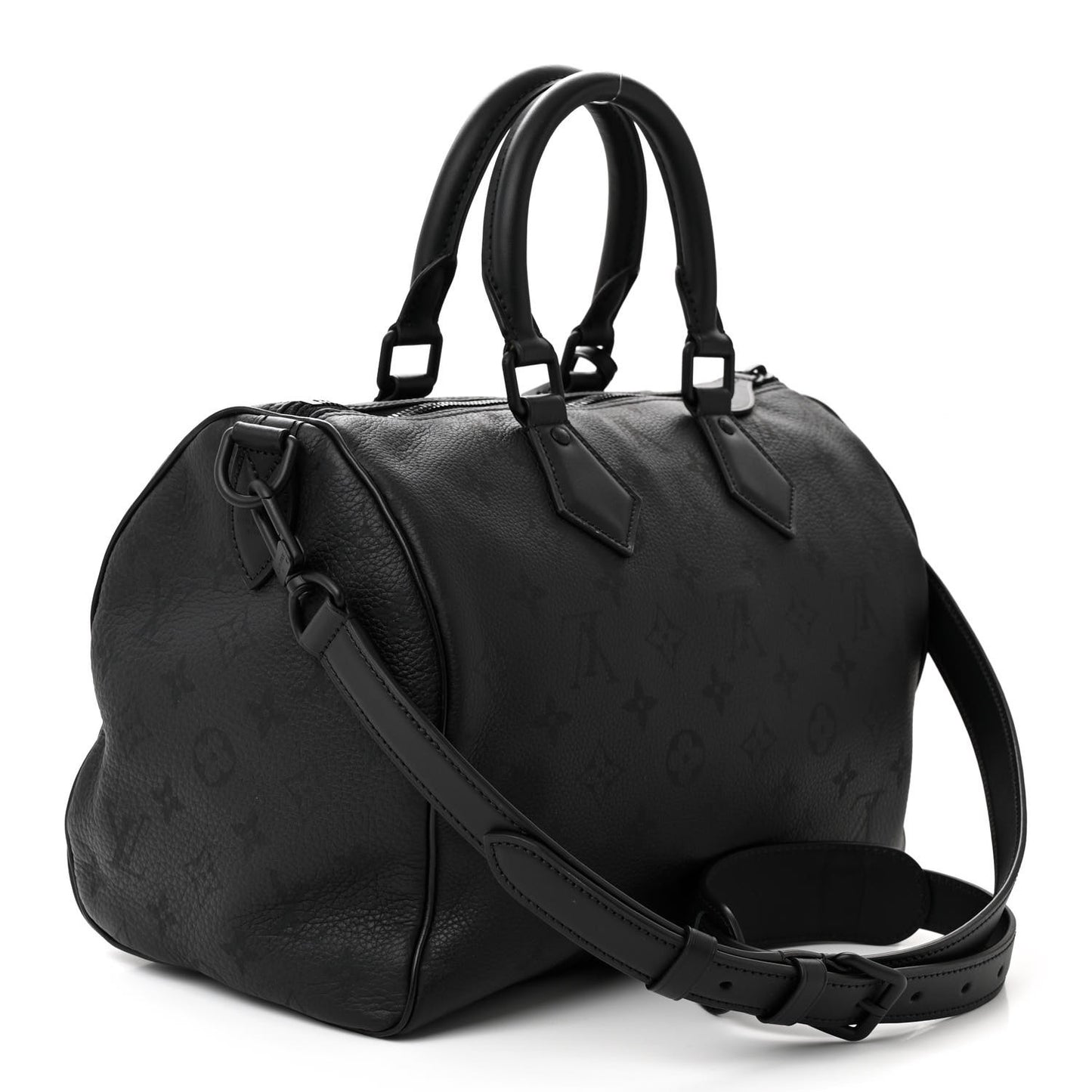 Calfskin Monogram Speedy P9 Bandouliere 30 Ultra Black