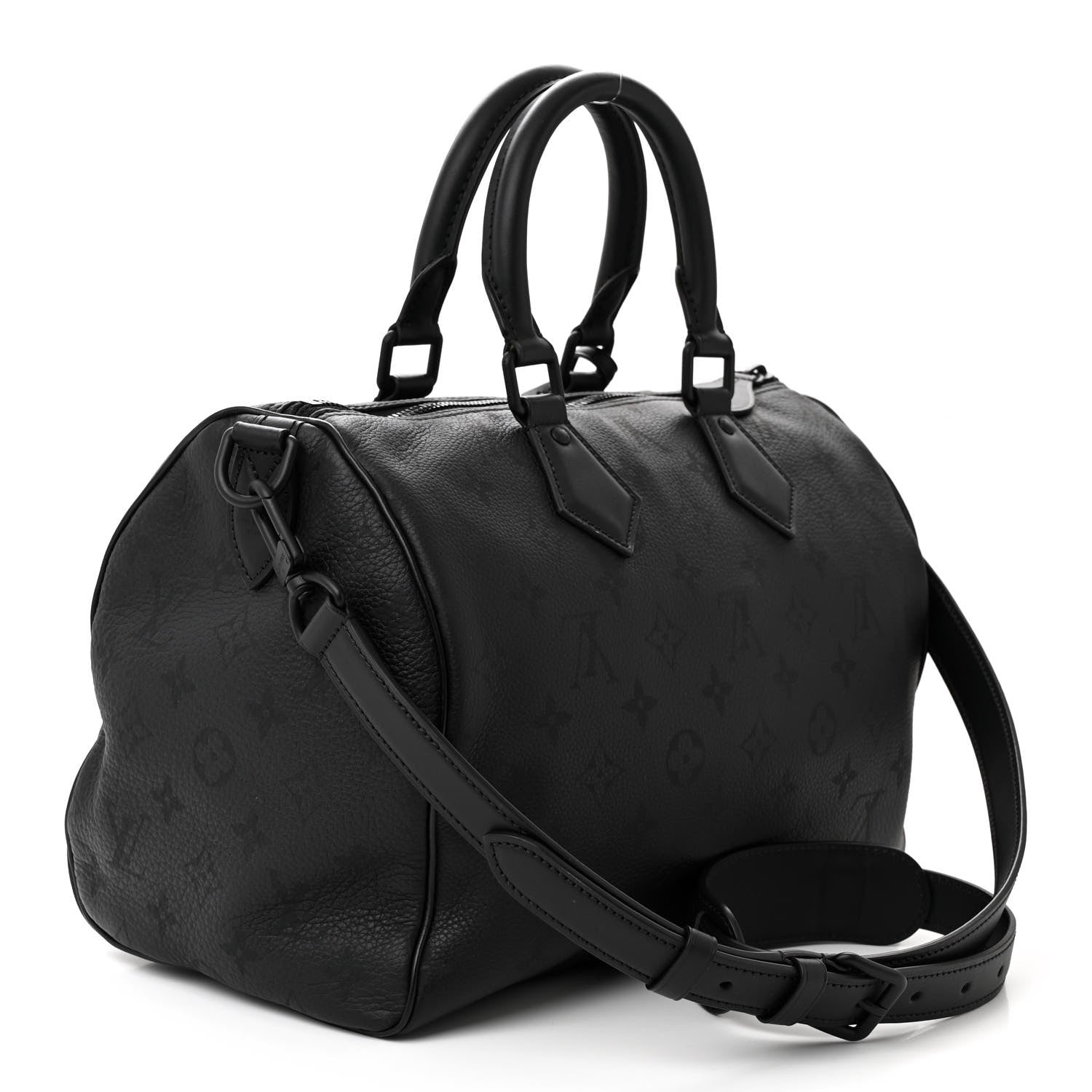 Louis Vuitton Calfskin Monogram Speedy P9 Bandouliere 30 Ultra Black 4 of 11