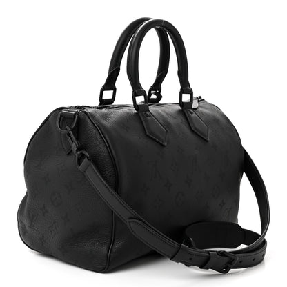 Louis Vuitton Calfskin Monogram Speedy P9 Bandouliere 30 Ultra Black 4 of 11