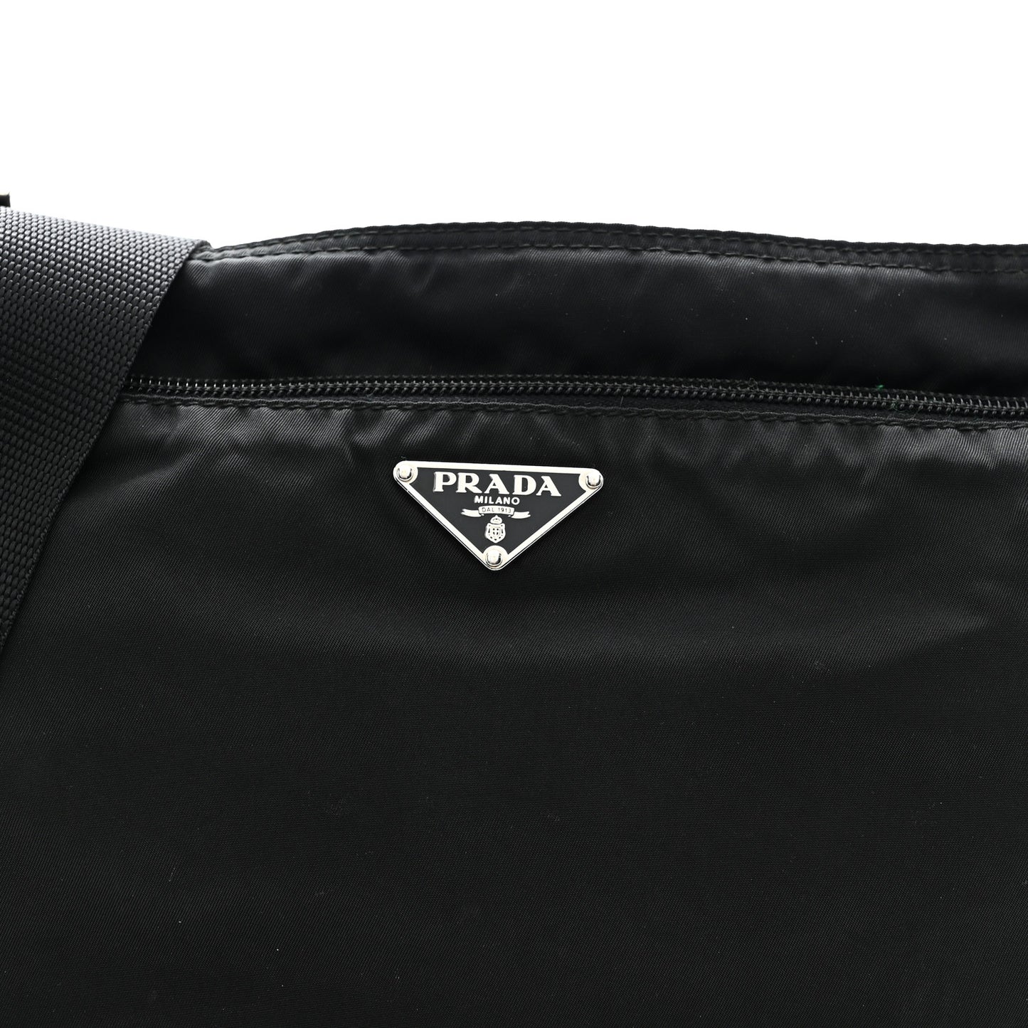 Tessuto Nylon Flat Messenger Bag Black