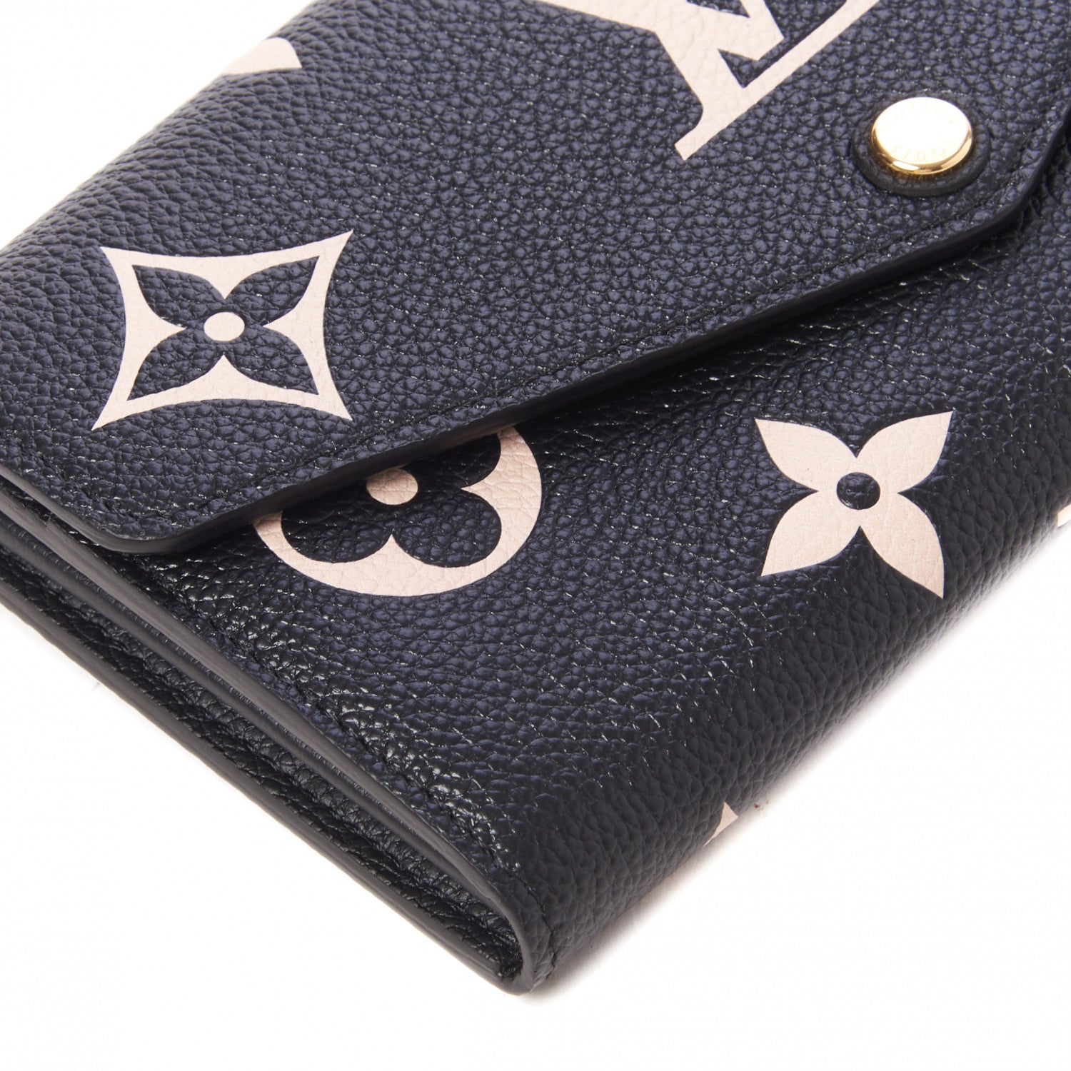 Louis Vuitton Monogram Empreinte Giant Sarah Wallet Black Beige 6 of 8