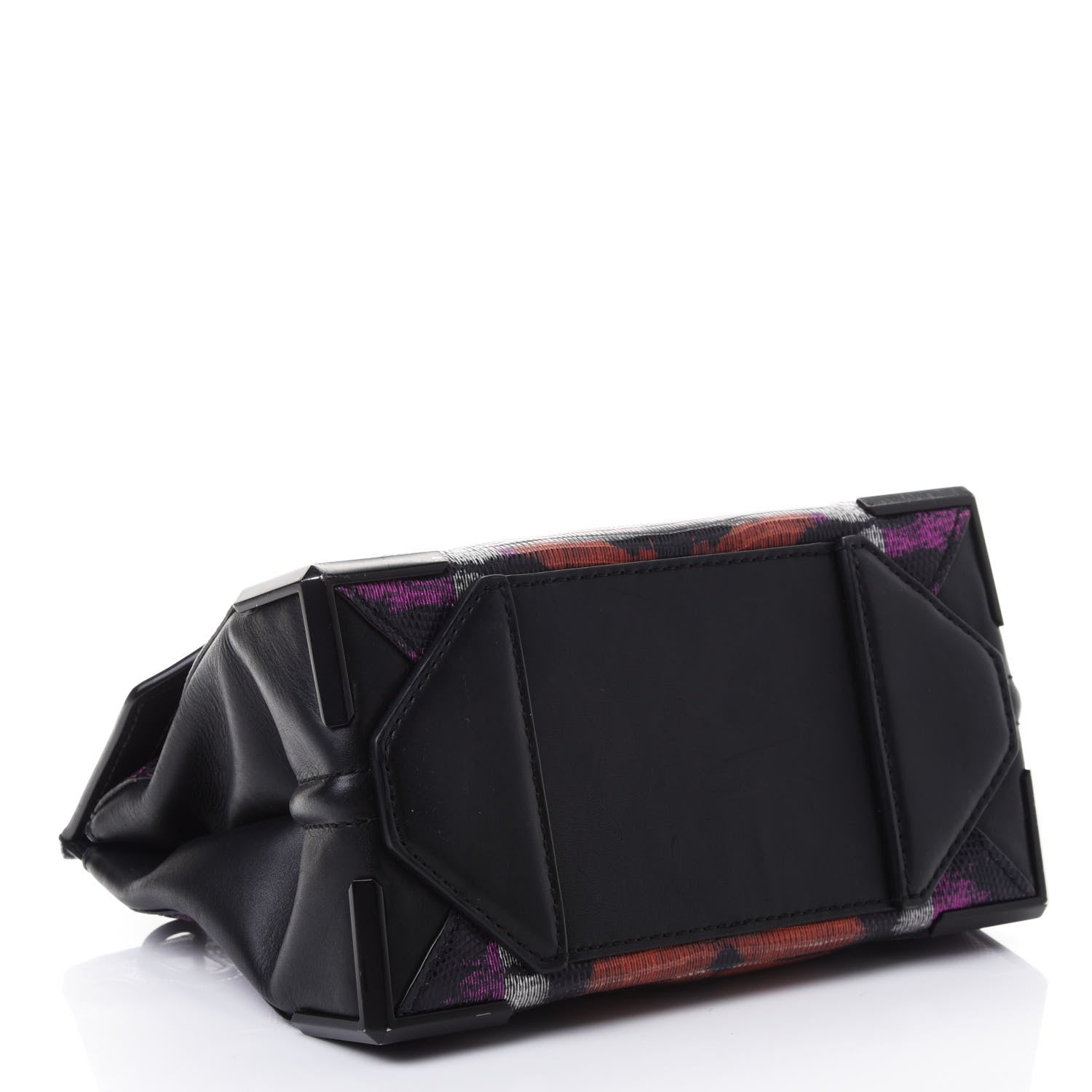 Alexander Wang Calfskin Lizard Embossed Tie Dye Prisma Skeletal Crossbody Matte Black Pink 3 of 5