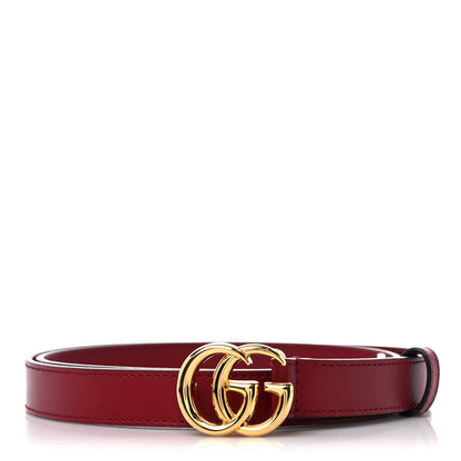 Gucci Plutone Calfskin Double G 20mm Belt 90 36 New Cherry Red 1 of 4
