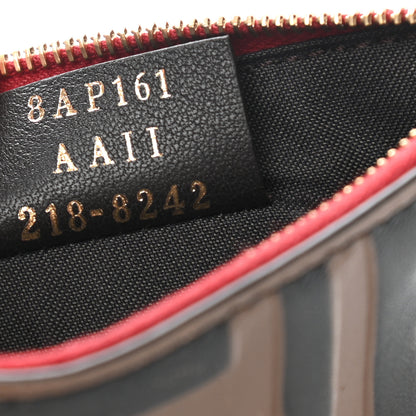 Fendi Vitello Cruise F is Fendi Bi-Color FF 1974 Embossed Key Case Pouch Maya Black Fragola 9 of 10