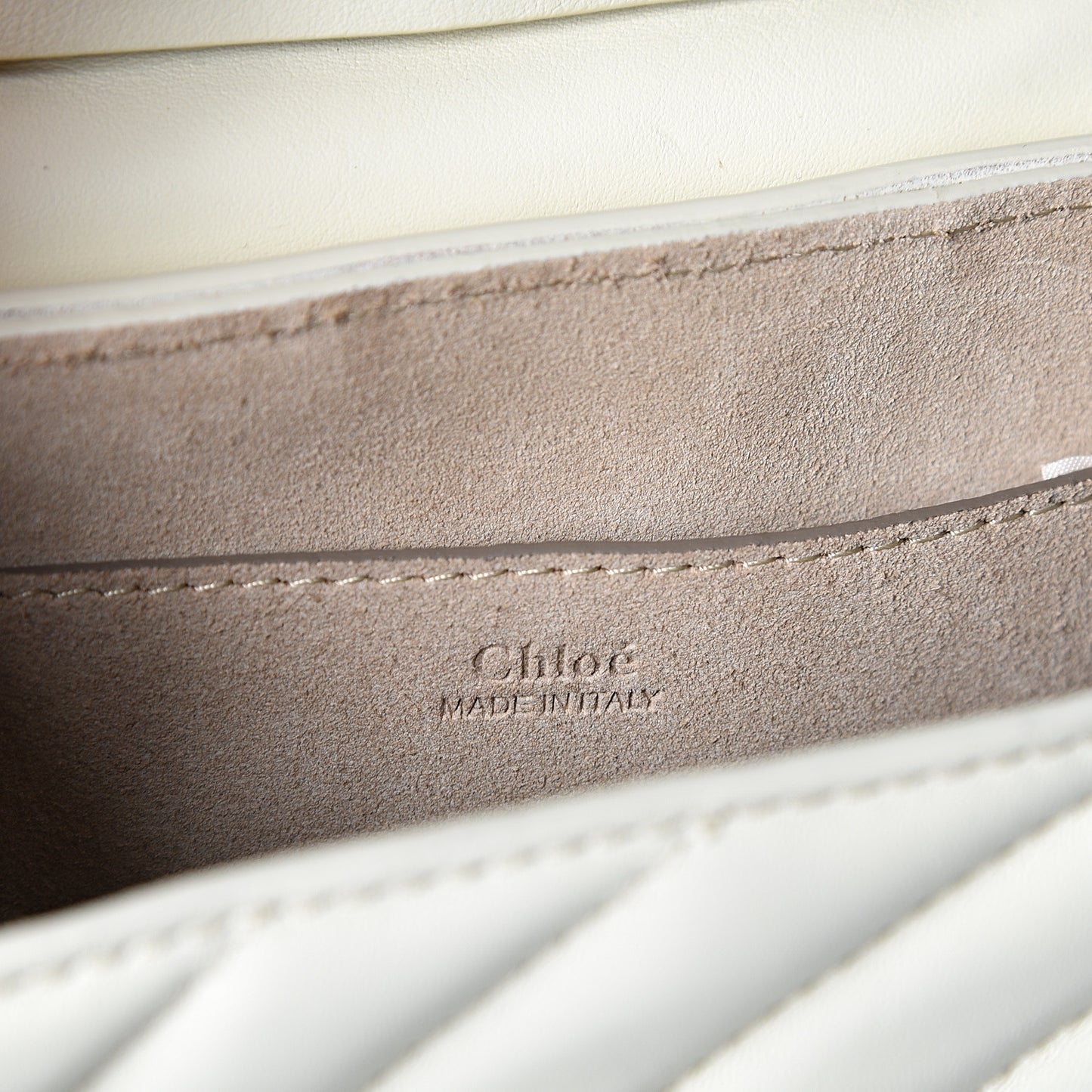 Calfskin Quilted Mini Drew Bijou Shoulder Bag Natural White