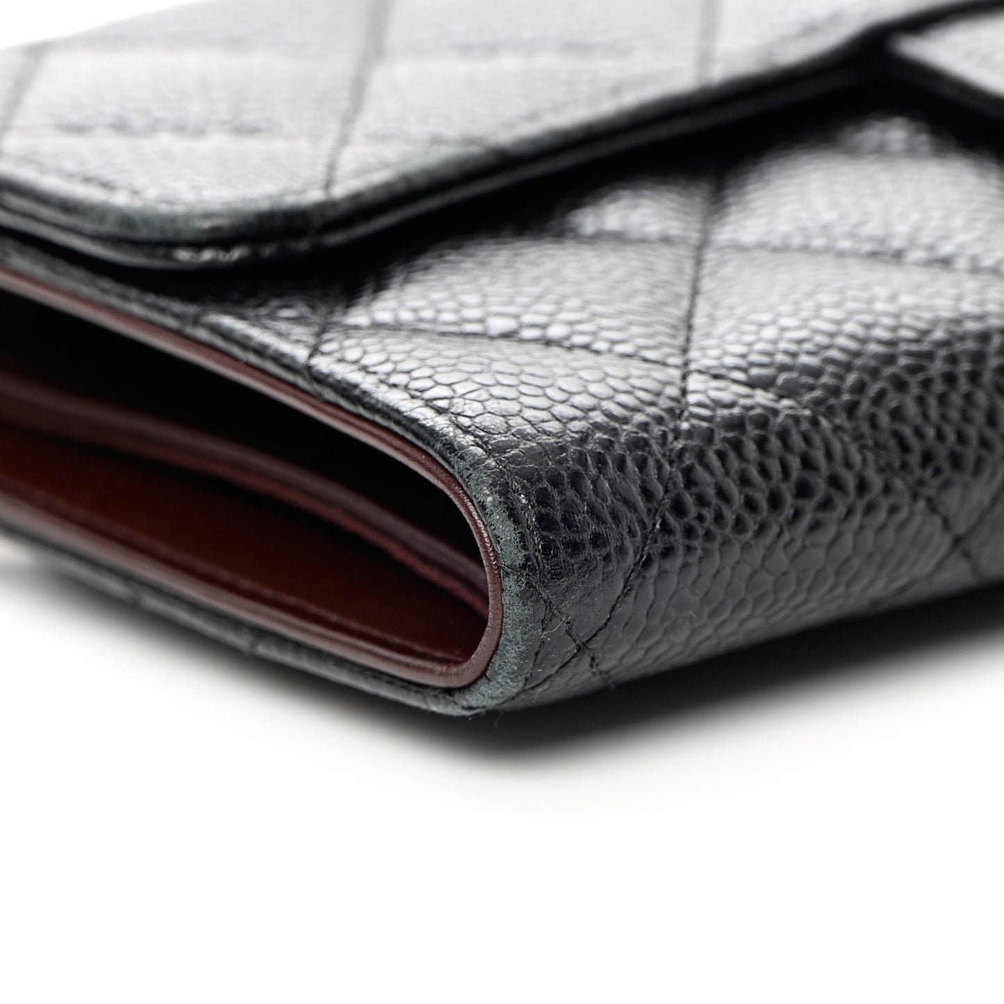Caviar Quilted Large Flap Wallet Black
