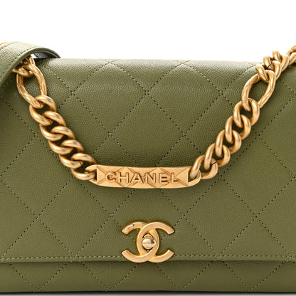 Chanel Caviar Quilted Bracelet On Chain Flap Green 8 of 10
