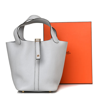 Hermes Taurillon Clemence Picotin Lock 18 PM Bleu Pale 12 of 12