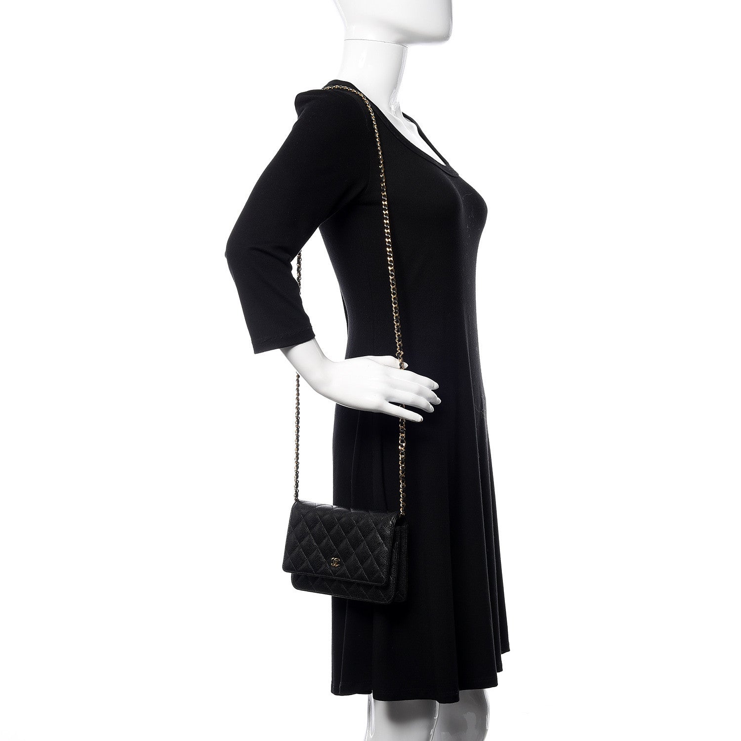 Chanel Caviar Quilted Wallet On Chain WOC Black 2 of 11