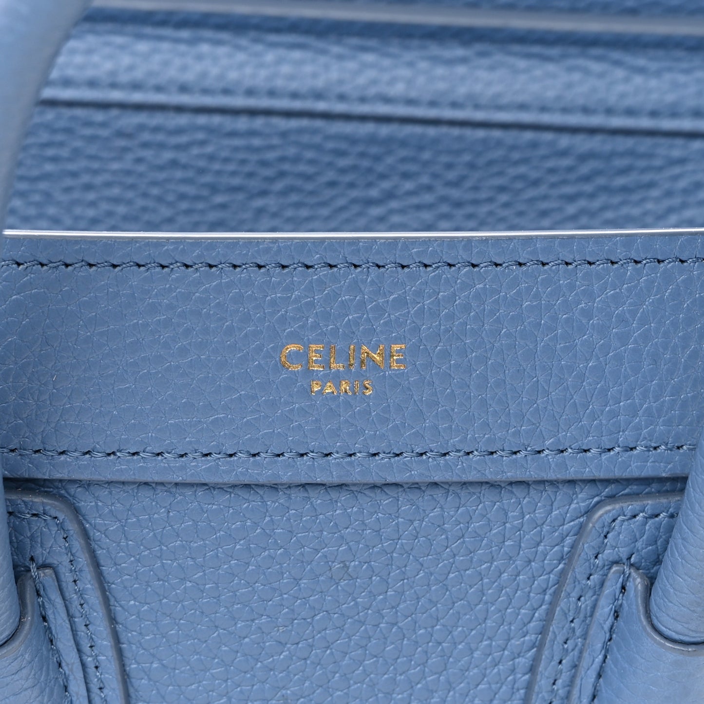 Drummed Calfskin Nano Luggage Azure