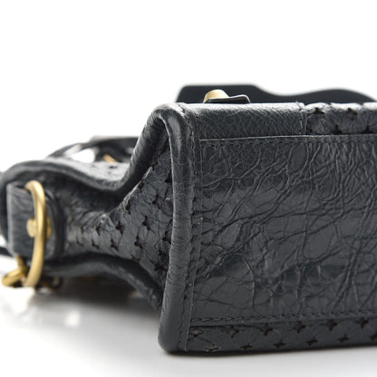 Balenciaga Agneau Stadio Laser Cut Cross Classic Gold Hardware Mini City Black 8 of 9