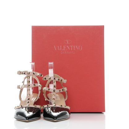 Valentino Garavani Patent Nappa Rockstud Ankle Strap 65mm Pumps 39 Black Poudre 11 of 11