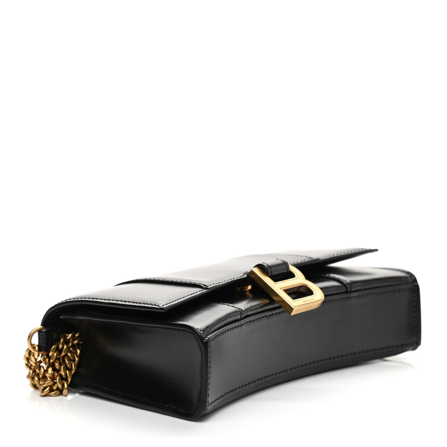 Balenciaga Shiny Box Calfskin Hourglass Chain Bag Black 4 of 8