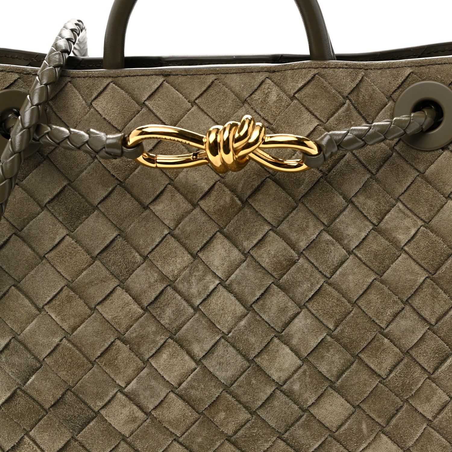 Bottega Veneta Suede Intrecciato Small Andiamo Shoulder Bag Cypress 7 of 9