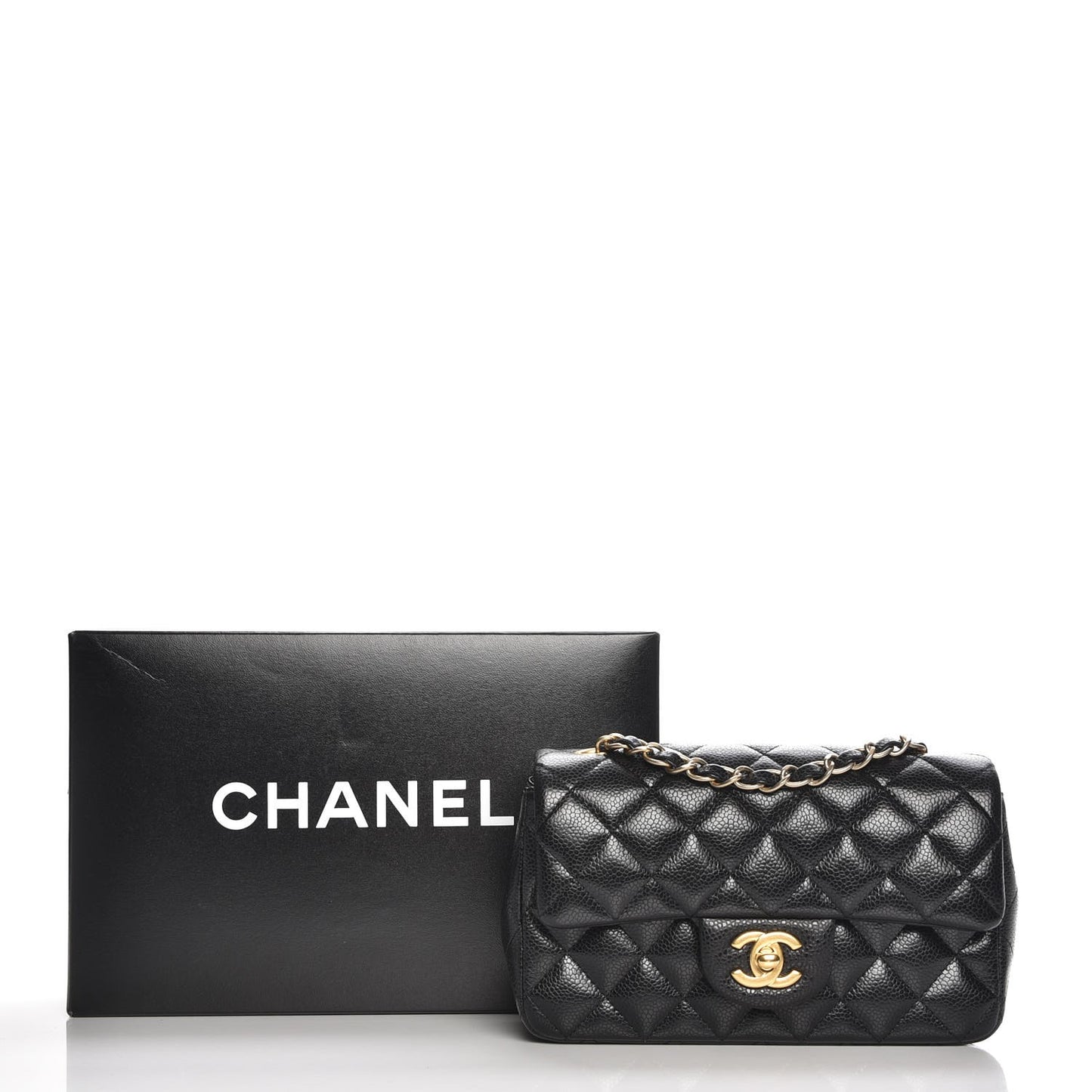 Caviar Quilted Mini Rectangular Flap Black