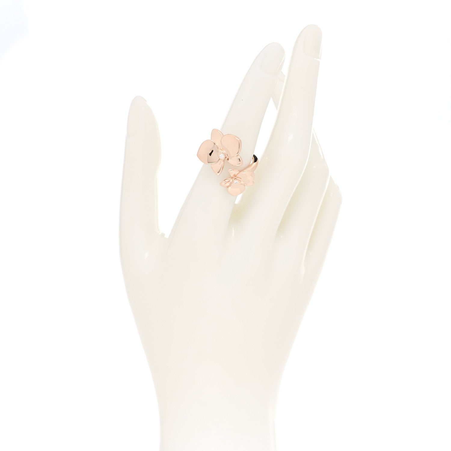 Cartier 18K Pink Gold Diamond Caresse D'Orchidees Par Cartier Ring 52 6 2 of 5