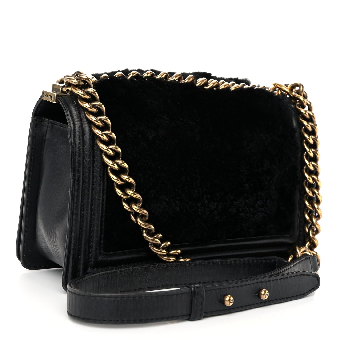 Orylag Rabbit Fur Calfskin Medium Boy Flap