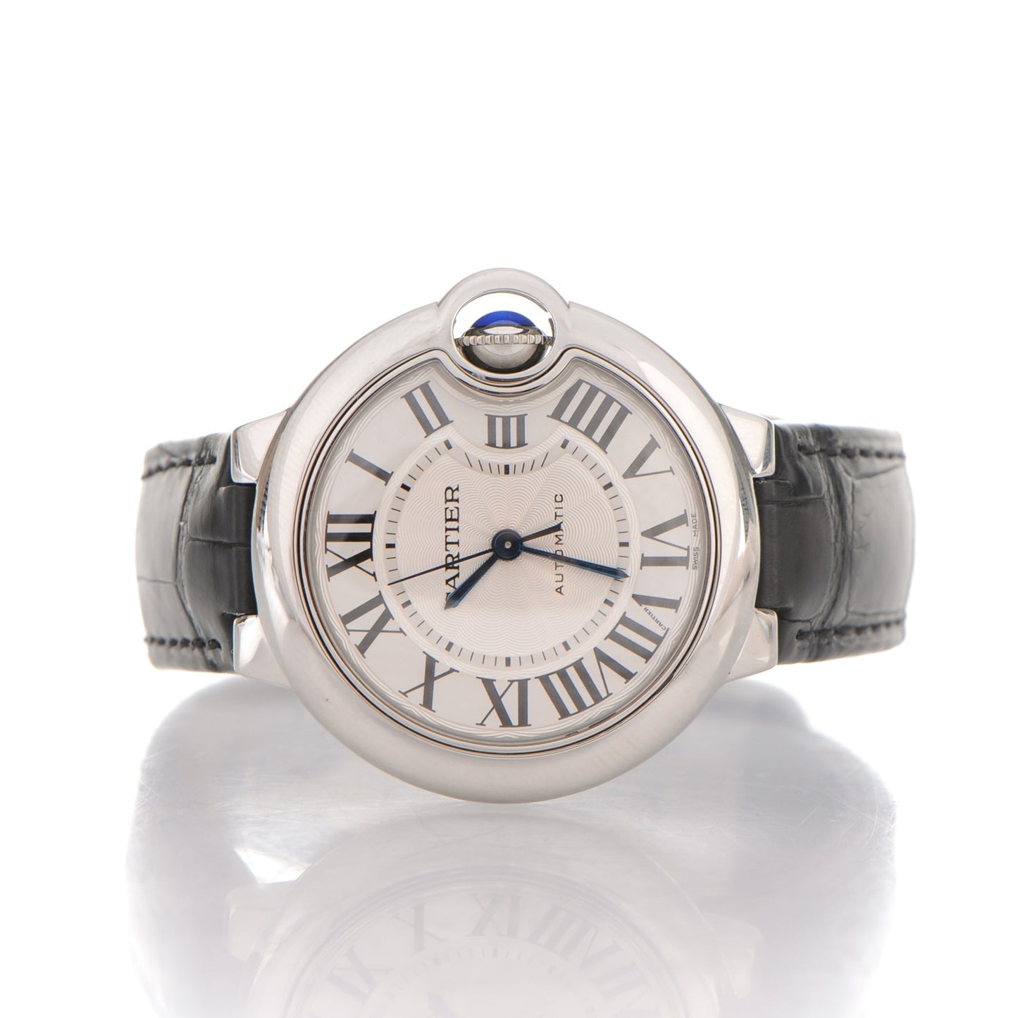 Stainless Steel Alligator 33mm Ballon Bleu De Cartier Automatic Watch