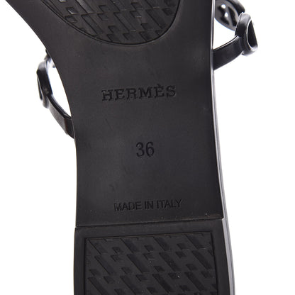 Hermes Rubber Chaine d'Ancre Rivage Sandals 36 Black 6 of 8