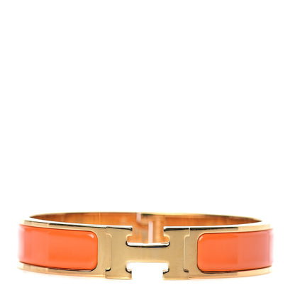 Hermes Enamel Narrow Clic Clac H Bracelet PM Orange 1 of 5