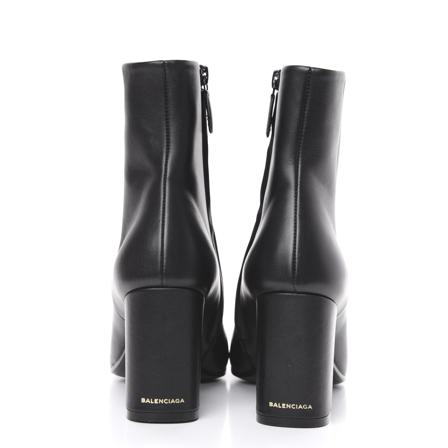 Shiny Sheepskin 20mm Oval Booties 38 Black