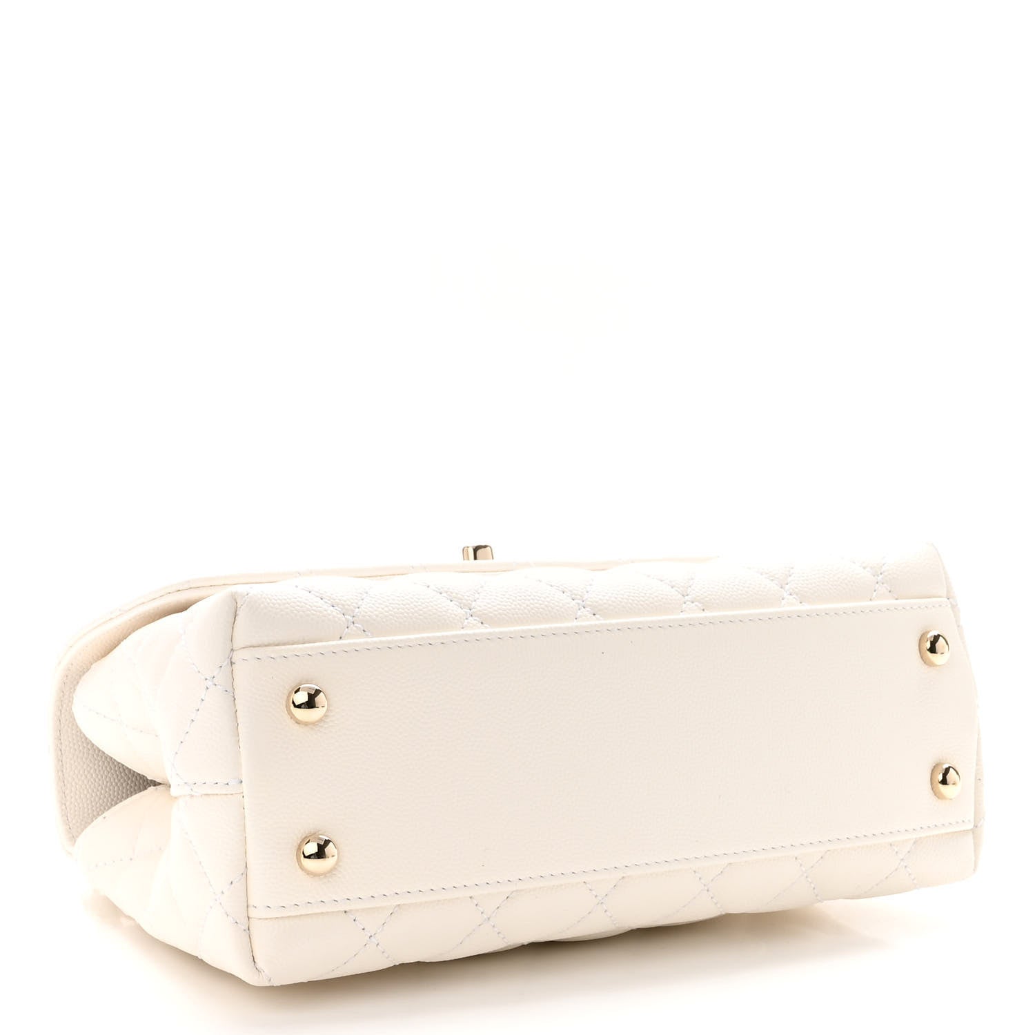 Chanel Caviar Quilted Mini Coco Handle Flap White 4 of 10