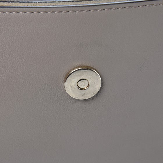 Suede Calfskin Small Faye Shoulder Bag Motty Grey