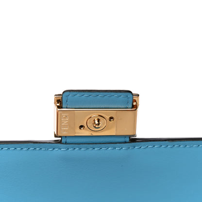 Fendi X SARAH COLEMAN Vitello Liberty Ceylon Micro FF Fish Eye Embossed Continental Envelope Wallet On Chain Multicolor Cyber Blue 5 of 9