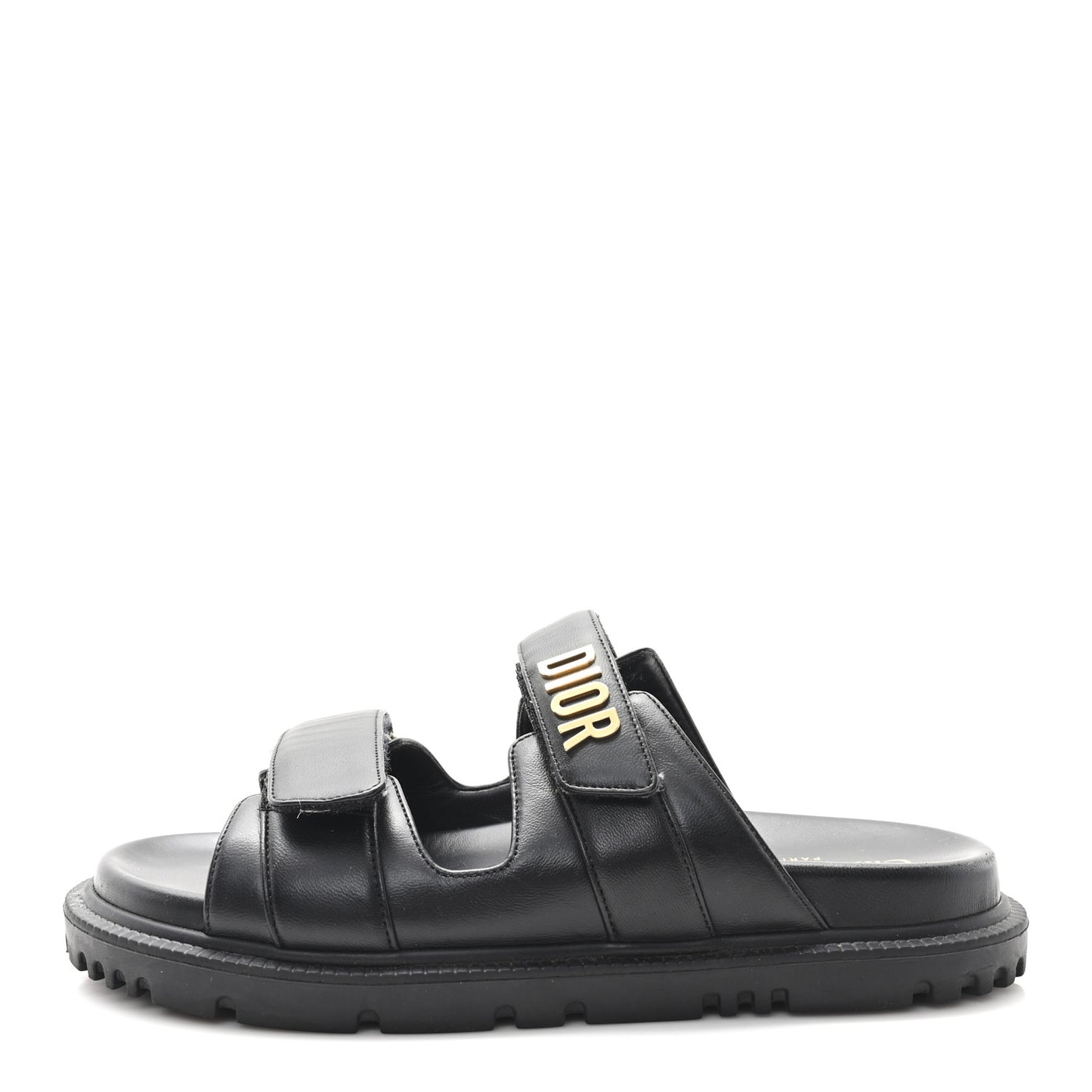 Lambskin Dioract 10mm Slide Sandals 38.5 Black