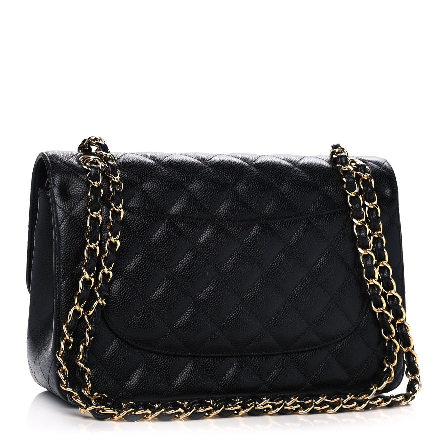Caviar Quilted Jumbo Double Flap Black