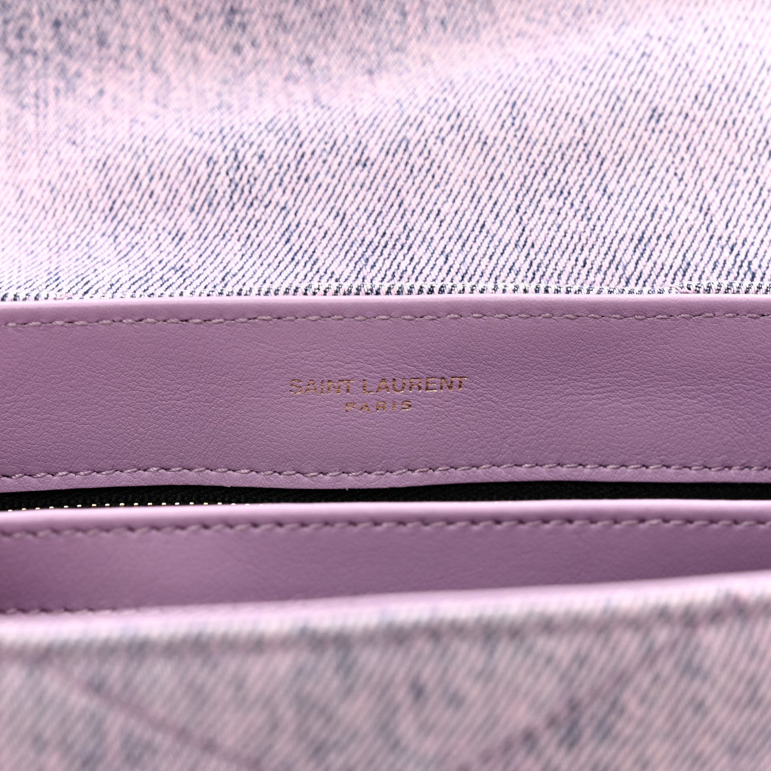 Saint Laurent Denim Y Quilted Monogram Toy Loulou Crossbody Bag Bleached Lilac 7 of 11