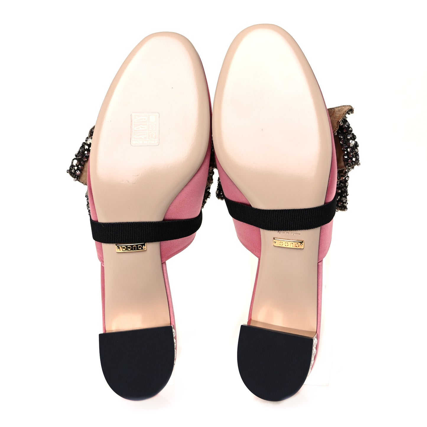 Raso Satin Crystal Embellished Bow Mules 38 Peonia