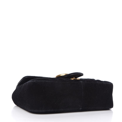 Gucci Velvet Matelasse Mini GG Marmont Shoulder Bag Black 4 of 11