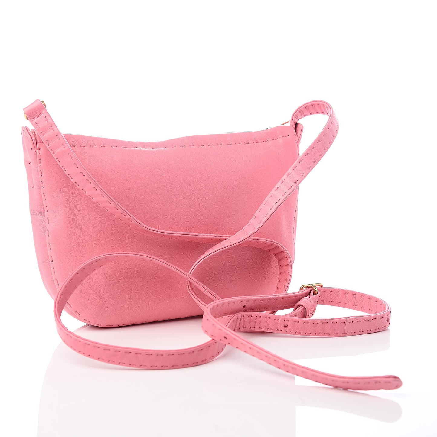 Soft Lambskin Mini Croissant Pouch Crossbody Bag Bubble