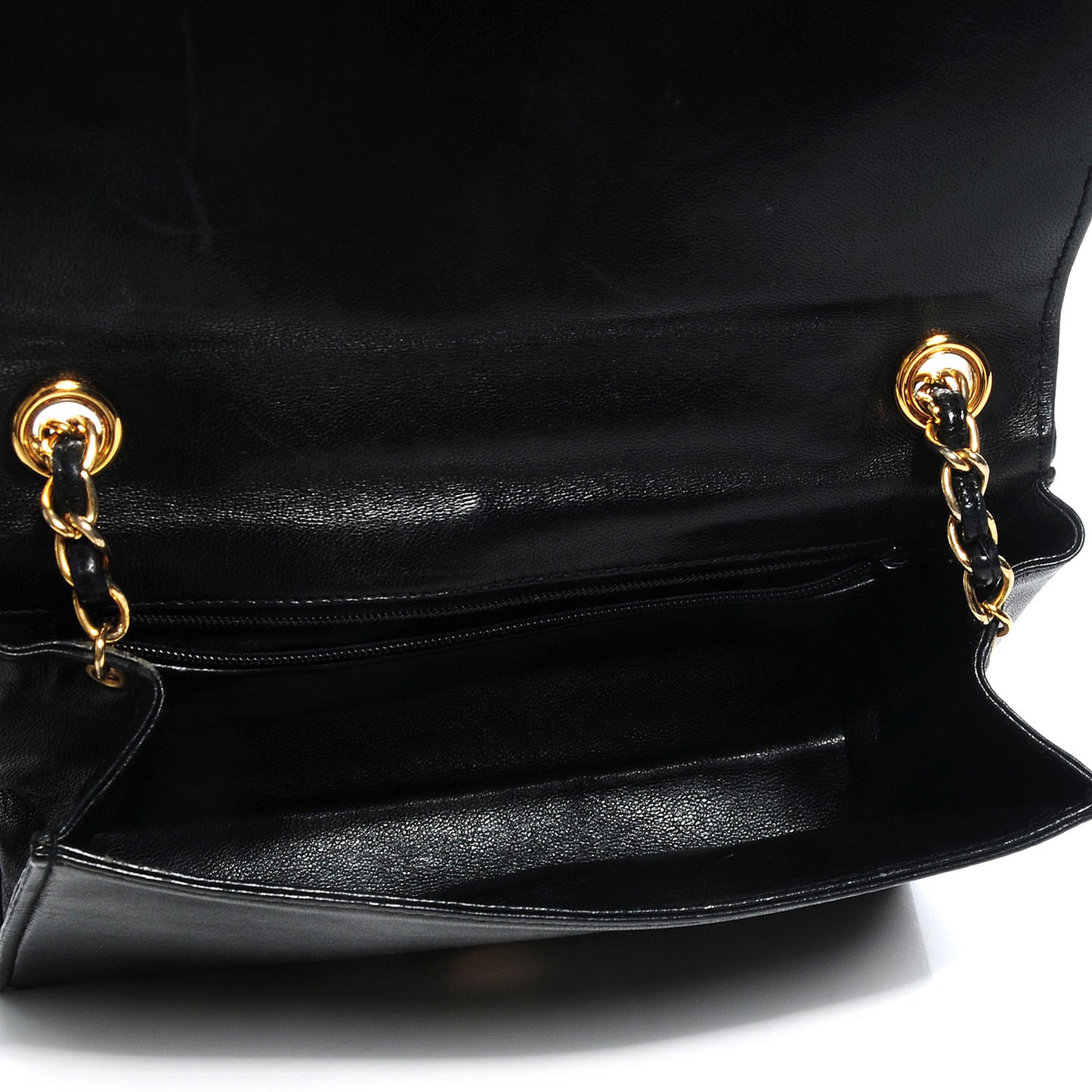 Lambskin Small Tassel Single Flap Black