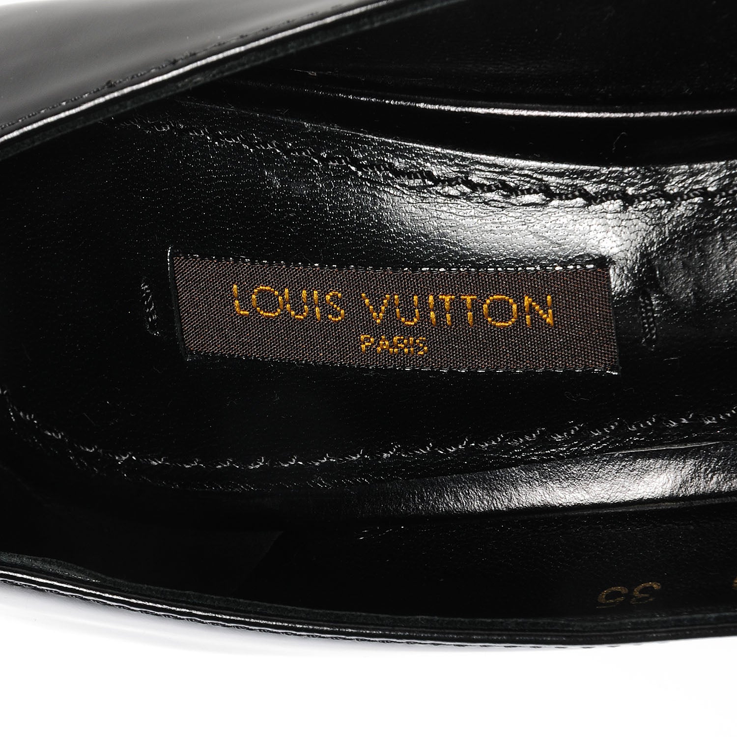 Louis Vuitton LOUIS VUITTON Glazed Calfskin Candice Pumps 35 Black 9 of 9