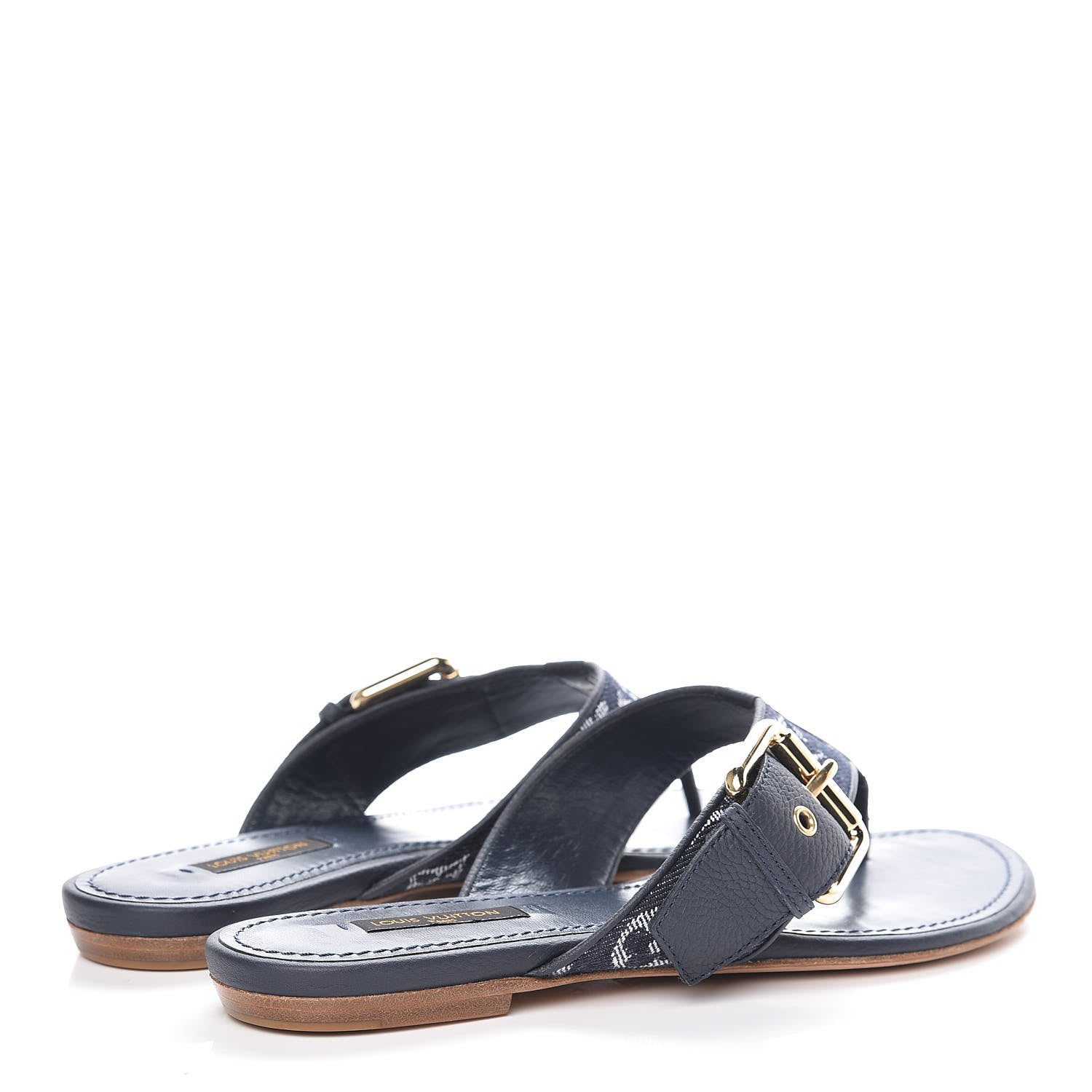 Louis Vuitton Denim Monogram Formentera Thong Sandals 37 Grand Blue 4 of 8